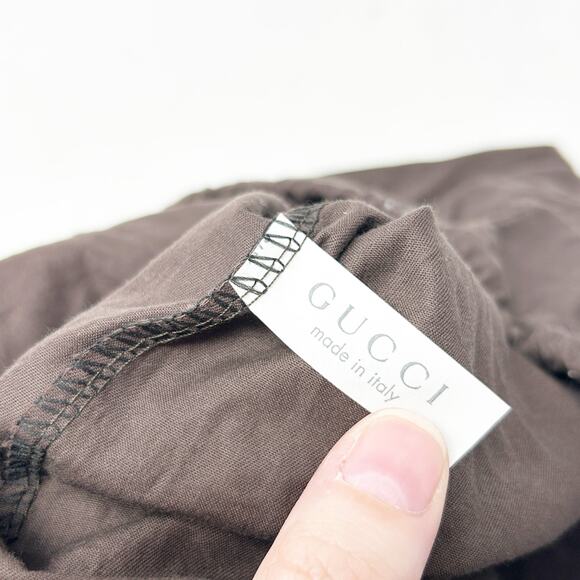 Gucci Made In Italy Drawstring Cotton Luxury Dust Bag Storage‎ 14" x 17" Brown - Picture 4 of 5